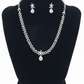 Pretty American Diamond White Color Stones Necklace and Earrings Set