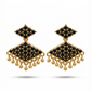 Adorable Black Stones Gold Plated Earrings For Women Near Me