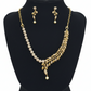 Appealing White Color Stones Gold Plated Necklace With Earrings Sets