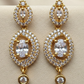 Beautiful White Stones Gold Plated Earrings For Women