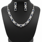 Fabulous Blue Color Stone Studded American Diamond Necklace With Earrings Set