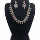 Stunning Pink and White Color Stones American Diamond Necklace With Earrings Set