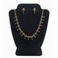 Black Stones and Gold Plated Necklace With Earrings Set For Women 