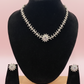 Alluring White Color Stones American Diamond Necklace With Earrings Set