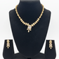 White Stones Gold Plated Necklace With Earrings Set For Women