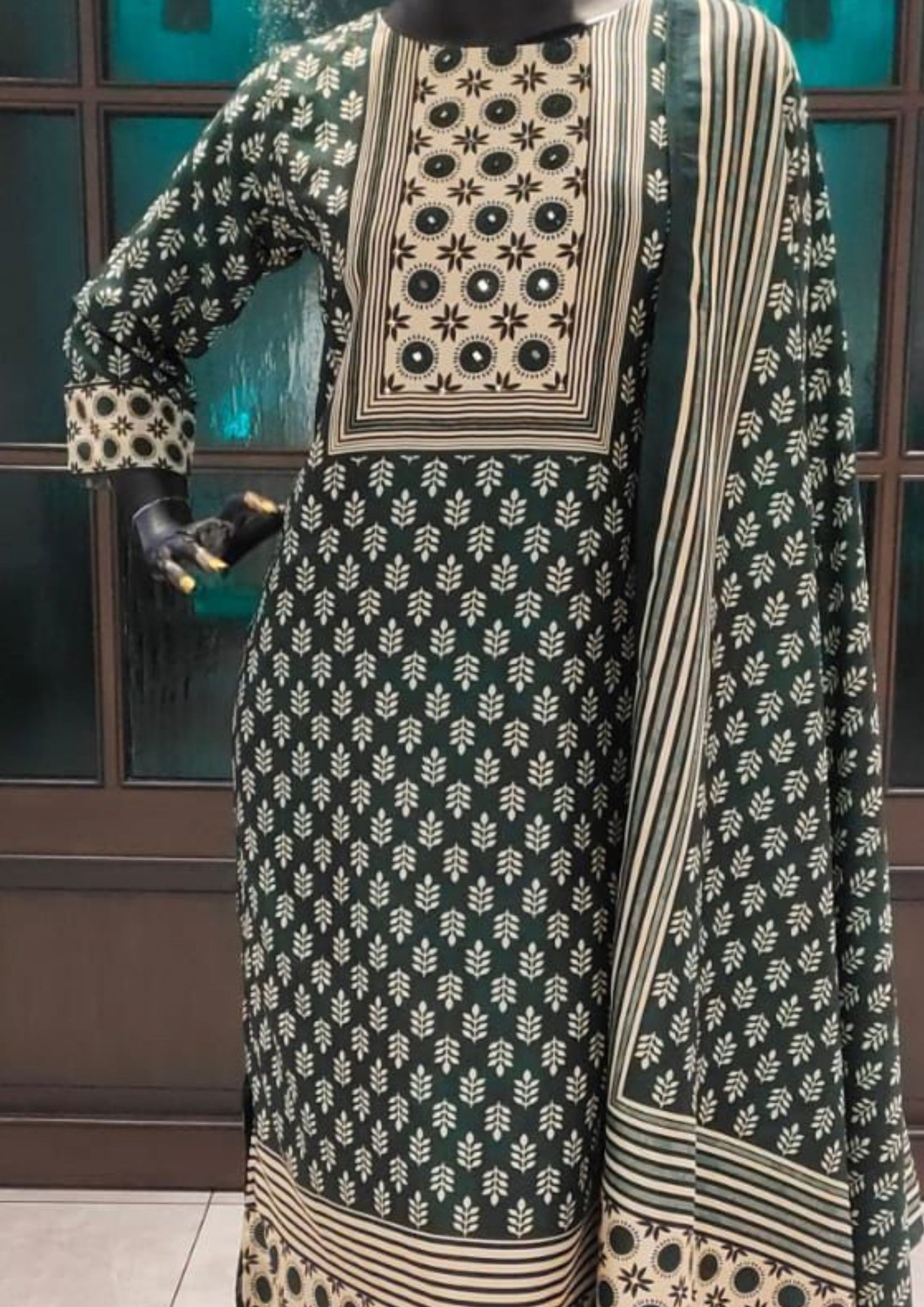 Stylish Dark Green Color Party Wear Silk Kurtis For Women Near Me