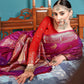 Attractive Violet Color Silky Copper Weaving Silk Saree For Women