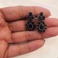 Alluring Floral Designed Silver Plated Black Color Oxidized Necklace Set With Earrings