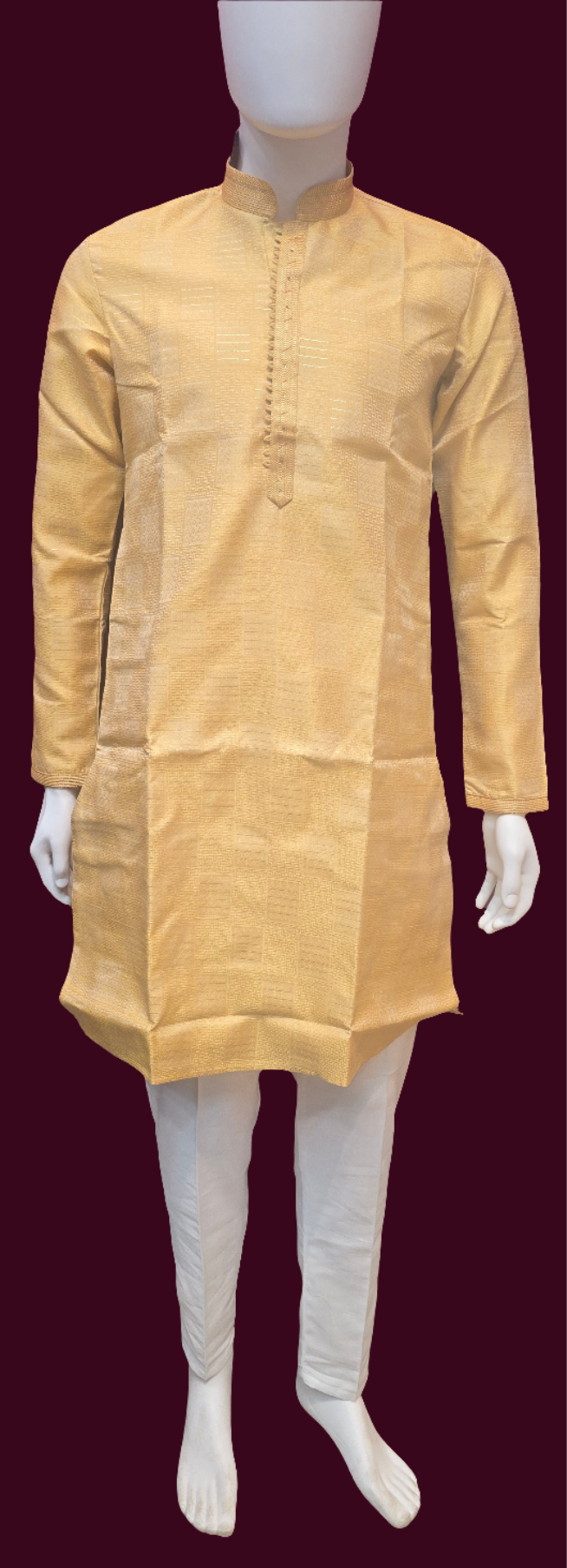 Charming Mustard Gold Color Art Silk Kurta With Pajama Pant For Men