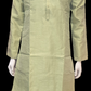 Alluring Pastel Green Color Art Silk Embroidered Neck Kurta With Pajama Pant For Men