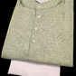 Elegant Light Green Color Cotton Men's Kurta With Pajama Pant