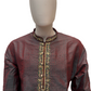 Elegant Maroon Color Men's Kurta And Pajama With Featuring Pure Zardozi Embroidery Work