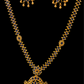 Alluring Gold Plated Navy Blue Color Necklace With Earrings