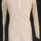 Charming Cream Color Silk Full Sleeve Embroidery Work Kurta Pajama Set For Men