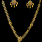 Alluring Gold Plated Navy Blue Color Necklace With Earrings