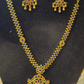 Alluring Gold Plated Navy Blue Color Necklace With Earrings