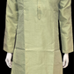 Alluring Pastel Green Color Art Silk Embroidered Neck Kurta With Pajama Pant For Men