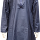 Charming Navy Blue Colored Armani Silk Kurta Pajama Sets For Men