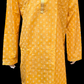 Attractive Yellow Color Cotton Printed Designer Men's Kurta set