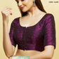 Charming Violet Color Silk Ready To Wear Blouse For Women