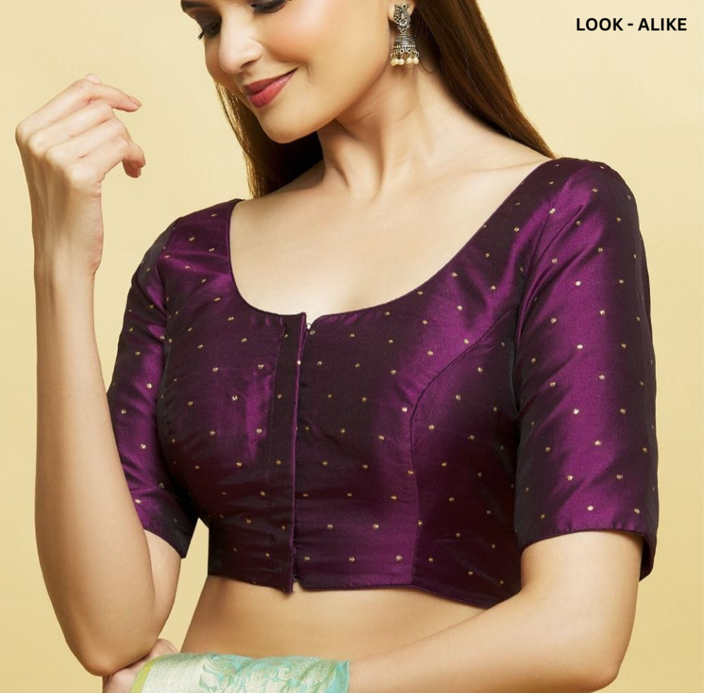Charming Violet Color Silk Ready To Wear Blouse For Women