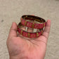  Dark Pink Color Stone Design Glass Bangles For Women Near Me