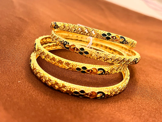 Beautiful Gold Plated Designer Bangles Set for Women Comes 2 In A Set