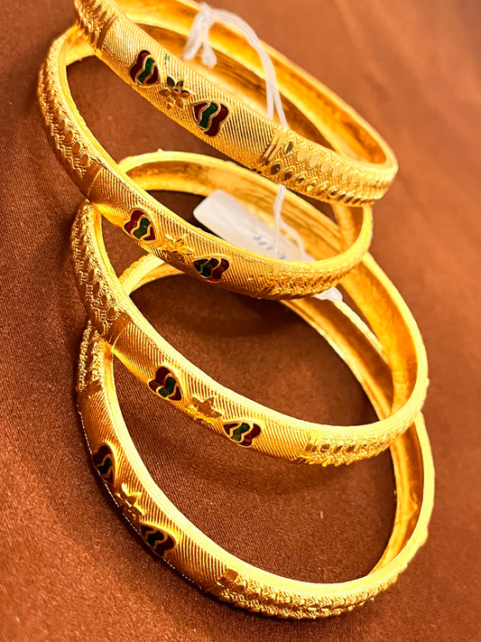 Gorgeous Gold Plated Designer Bangles Set Comes As 2 in a Set