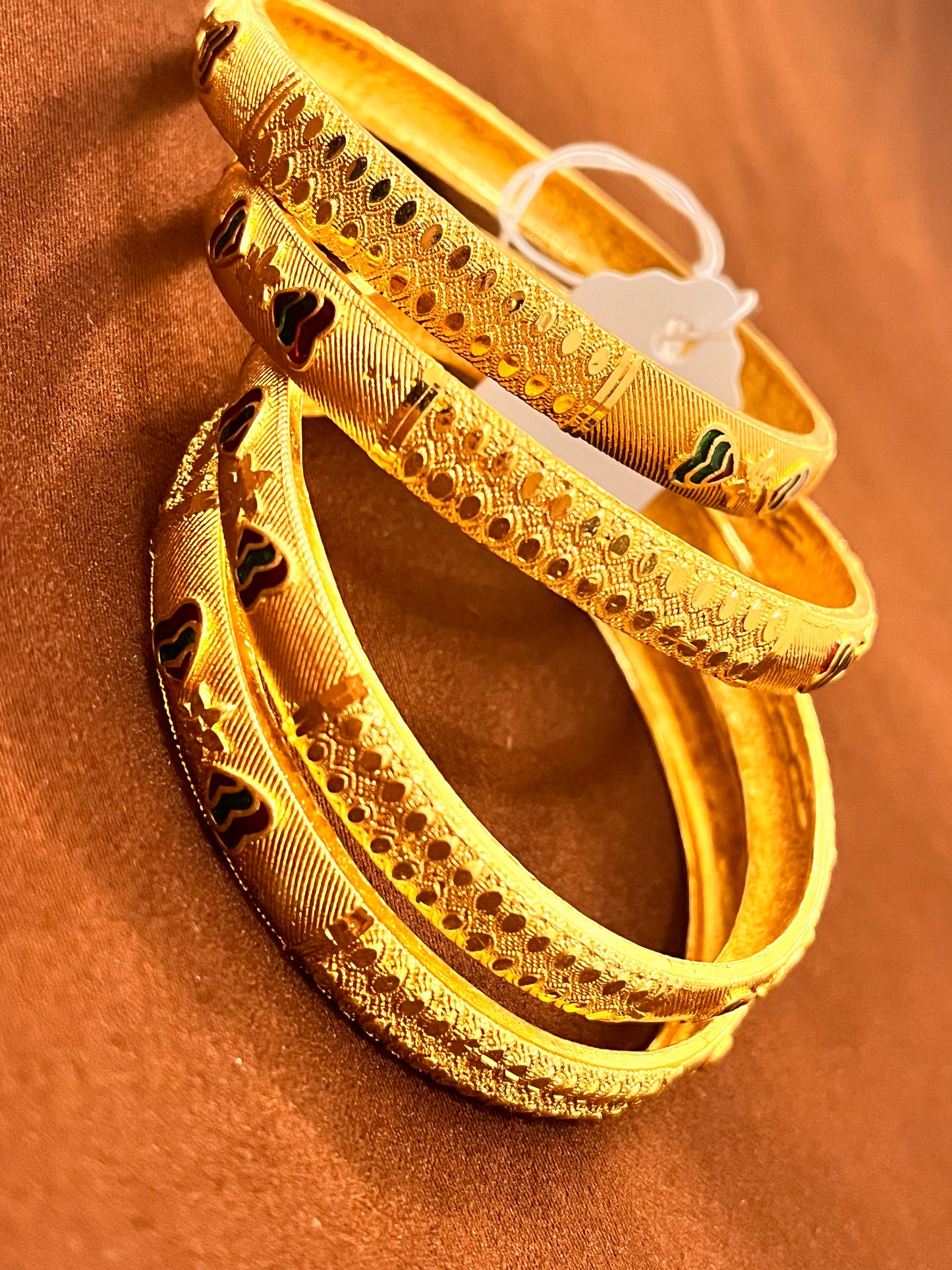 Gorgeous Gold Plated Designer Bangles Set Comes As 2 in a Set