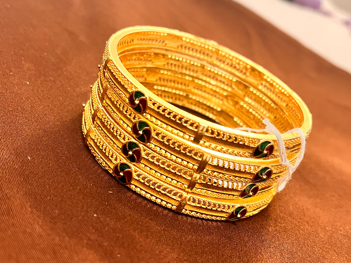 Alluring Gold Plated Designer Bangles Set