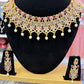 Attractive American Diamond Rani Pink Stoned Necklace With Earrings