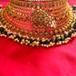 Green Gold Plated Bridal Choker Necklace With Earrings In USA