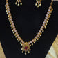 Awesome Gold Plated Necklace with Hot Pink And White Stones For Women