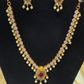 Awesome Gold Plated Necklace with Hot Pink And White Stones For Women