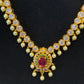 Awesome Gold Plated Necklace with Hot Pink And White Stones For Women