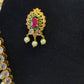 Awesome Gold Plated Necklace with Hot Pink And White Stones For Women