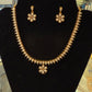 Alluring Gold Plated White Pearl Necklace With Earrings