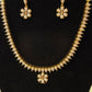 Alluring Gold Plated White Pearl Necklace With Earrings