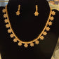 Sparkling White Pearls Stone Design Gold Plated Necklace With Earrings