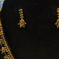 Sparkling Black Stone Design Gold Plated Necklace With Earrings