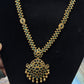 Awesome Gold Plated Necklace with Green Stones For Women