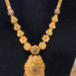 Alluring Gold Plated Maroon And Green Color Stoned Necklace With Tear Drops