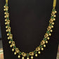 Alluring Gold Plated Green Stoned And White Beaded Long Chain