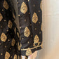 Attractive Black Color Handcrafted Zardozi Work With Small Paisley Designed Men's Brocade Kurta Suits