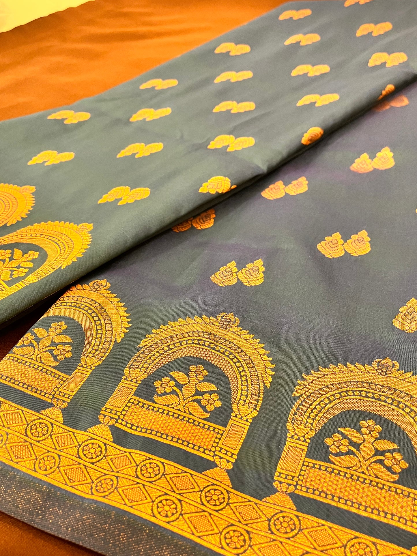 Teal Blue Soft Silk Saree