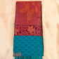Gorgeous Teal and Purple Soft Silk Saree