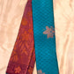Gorgeous Teal and Purple Soft Silk Saree