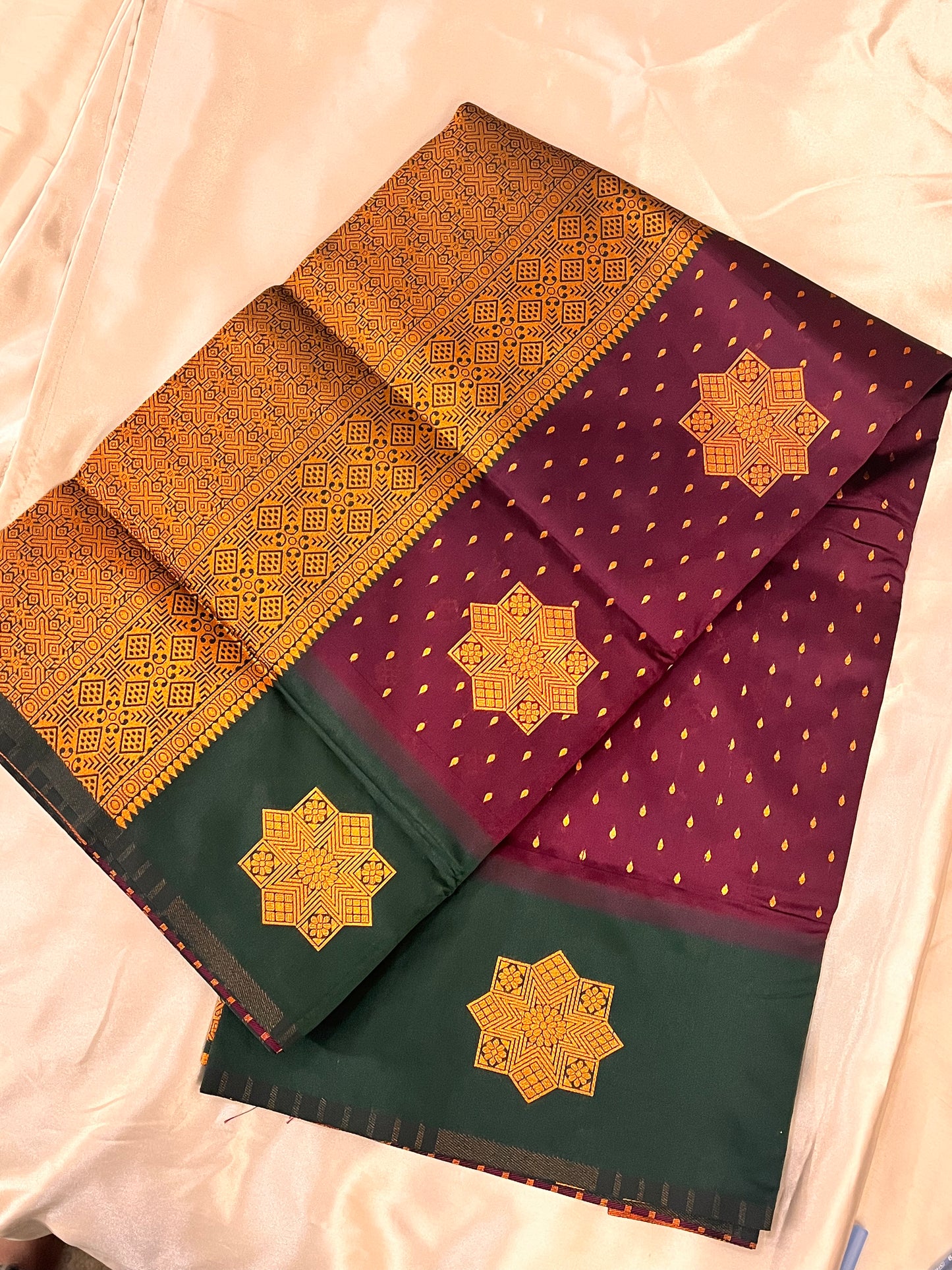 Charming Purple and Dark Green Art Silk Saree Near Me