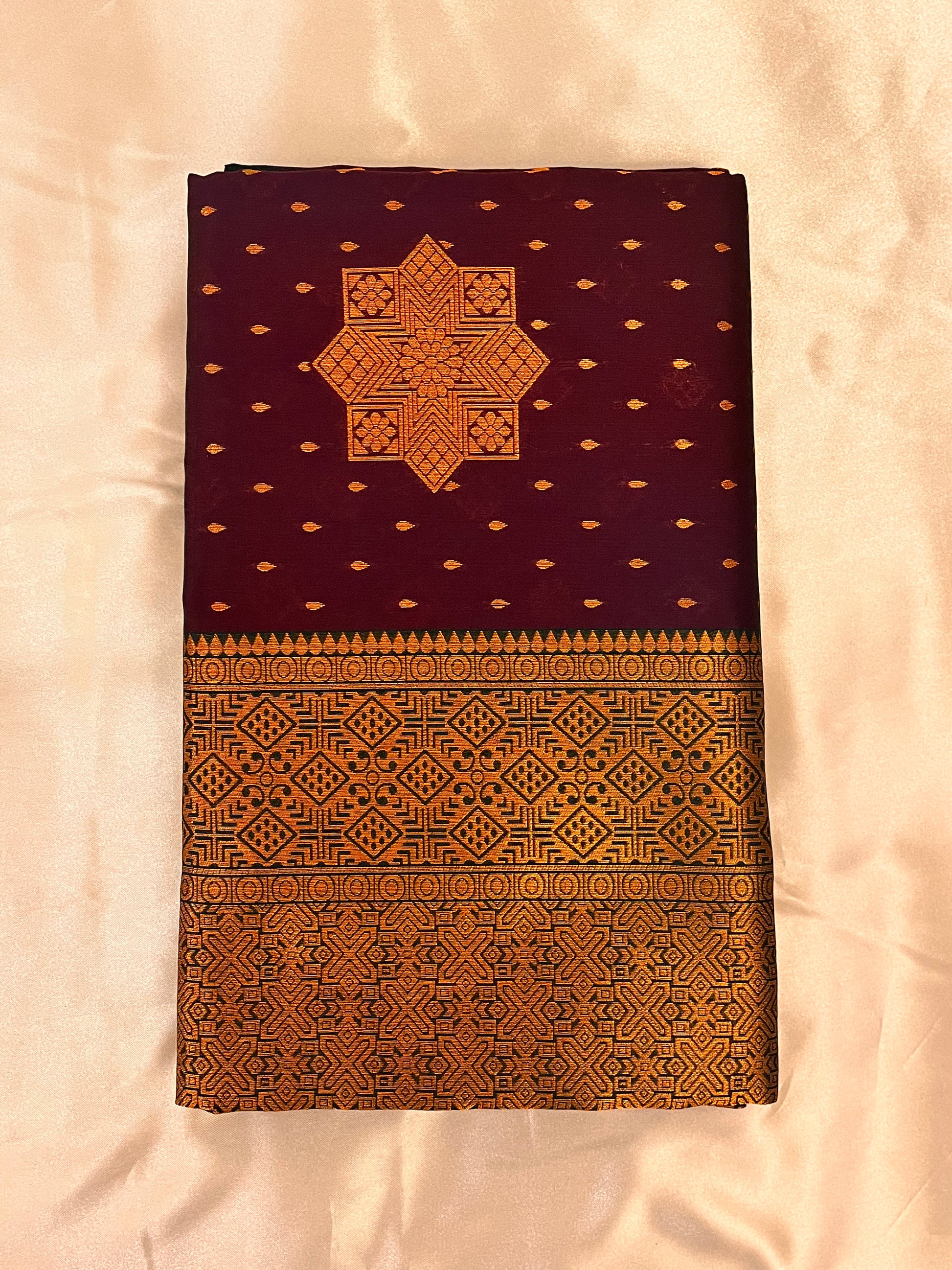 Charming Purple and Dark Green Art Silk Saree For Women