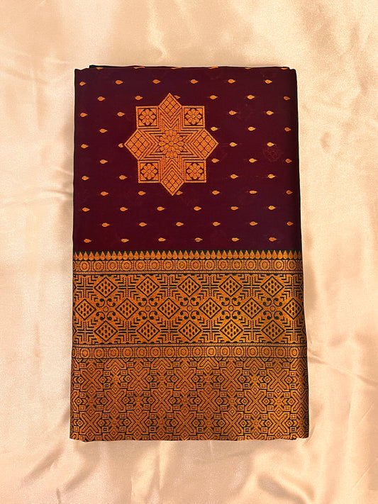 Charming Purple and Dark Green Art Silk Saree For Women